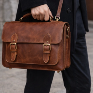 Vintage-Inspired Leather Satchel