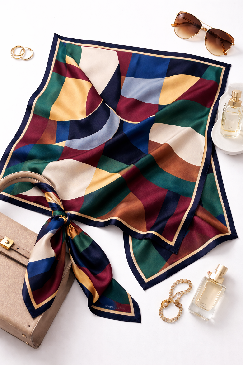 Silk Twill Printed Square Scarf - Image 4