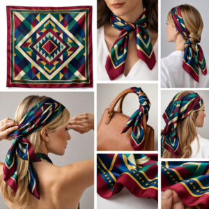Silk Twill Printed Square Scarf