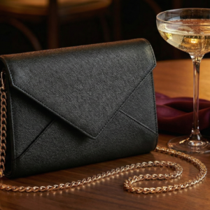 Envelope Clutch with Gold Chain