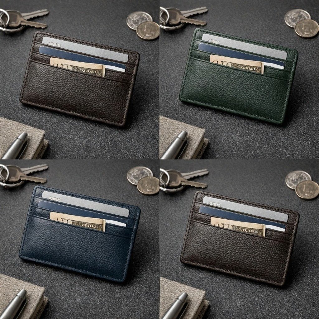 Slimline Pebbled Leather Cardholder