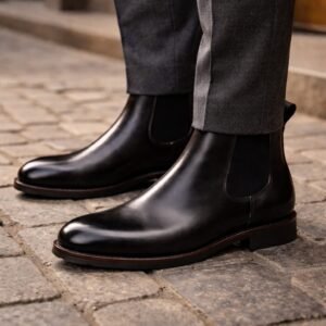 Hand-Burnished Leather Chelsea Boots