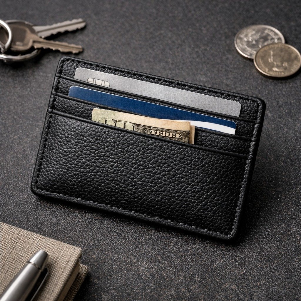 Slimline Pebbled Leather Cardholder - Image 5