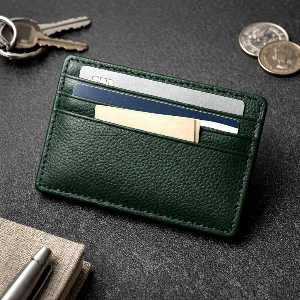 Slimline Pebbled Leather Cardholder - Image 3