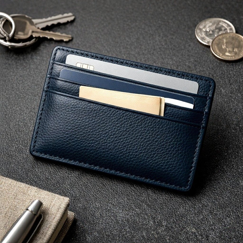 Slimline Pebbled Leather Cardholder - Image 2