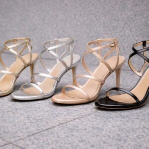 Metallic Strappy Heeled Sandals